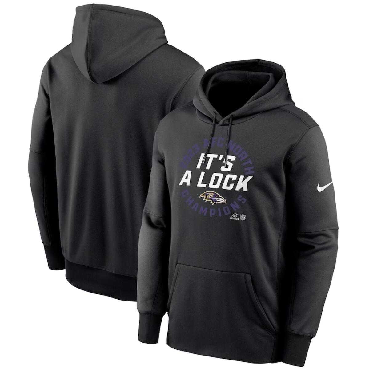 Men's Baltimore Ravens Black 2023 AFC North Division Champions Locker Room Trophy Collection Pullover Hoodie,We sell and wholesale Men's Baltimore Ravens Black 2023 AFC North Division Champions Locker Room Trophy Collection Pullover Hoodie on line form chian!